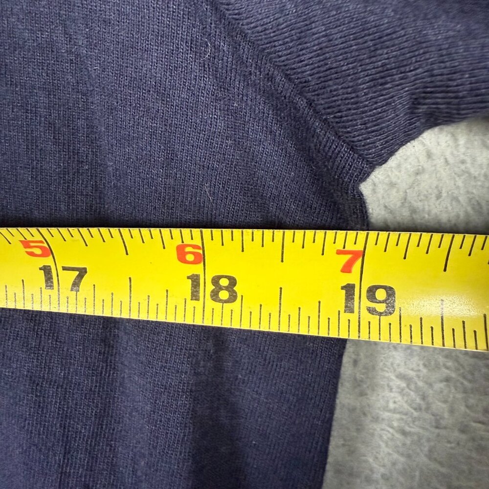 J Crew Factory M Solid Ruffle Sleeve Shift Dress Navy Blue Textured Cotton Blend - Picture 10 of 12